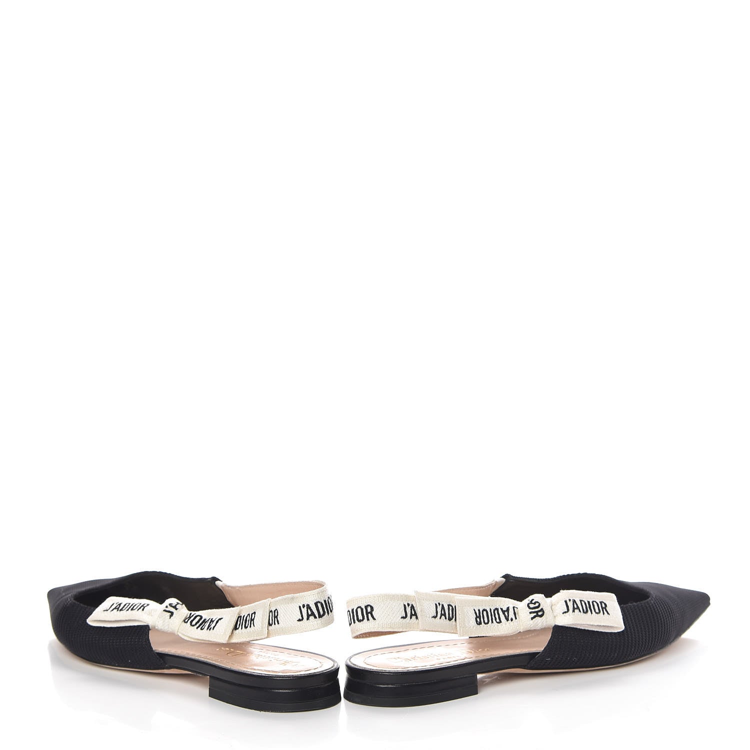 Christian Dior Technical Canvas Ribbon J'Adior Slingback Ballet Flats 37 Black 5 of 13