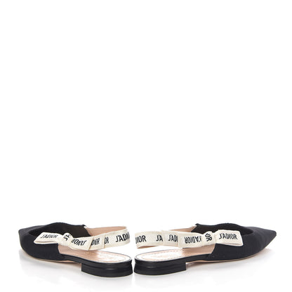 Christian Dior Technical Canvas Ribbon J'Adior Slingback Ballet Flats 37 Black 5 of 13
