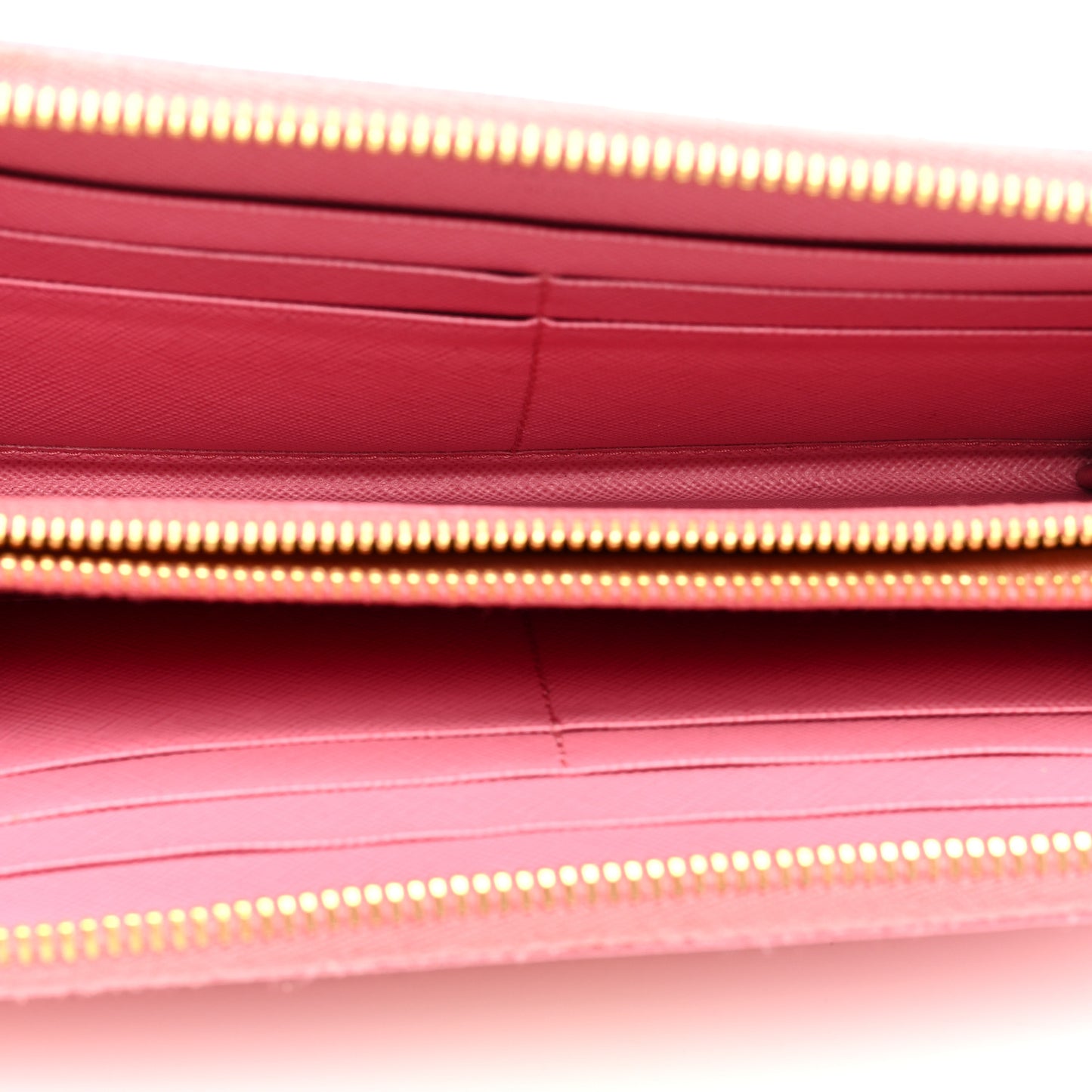 Saffiano Metal Zip Around Wallet Begonia