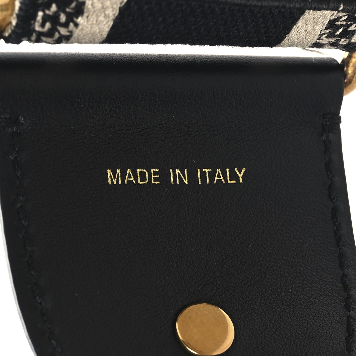 Canvas Embroidered Shoulder Strap Black