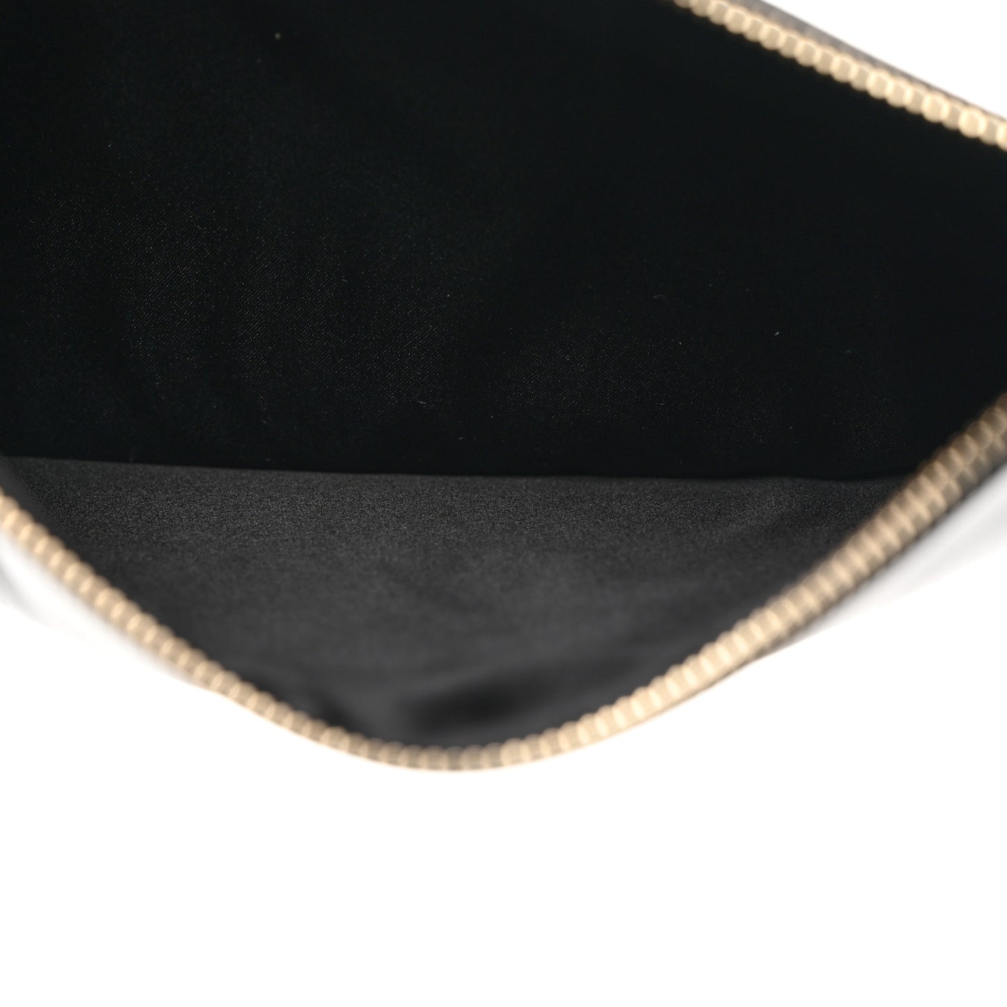 Calfskin VLTN Large Flat Zip Pouch Black