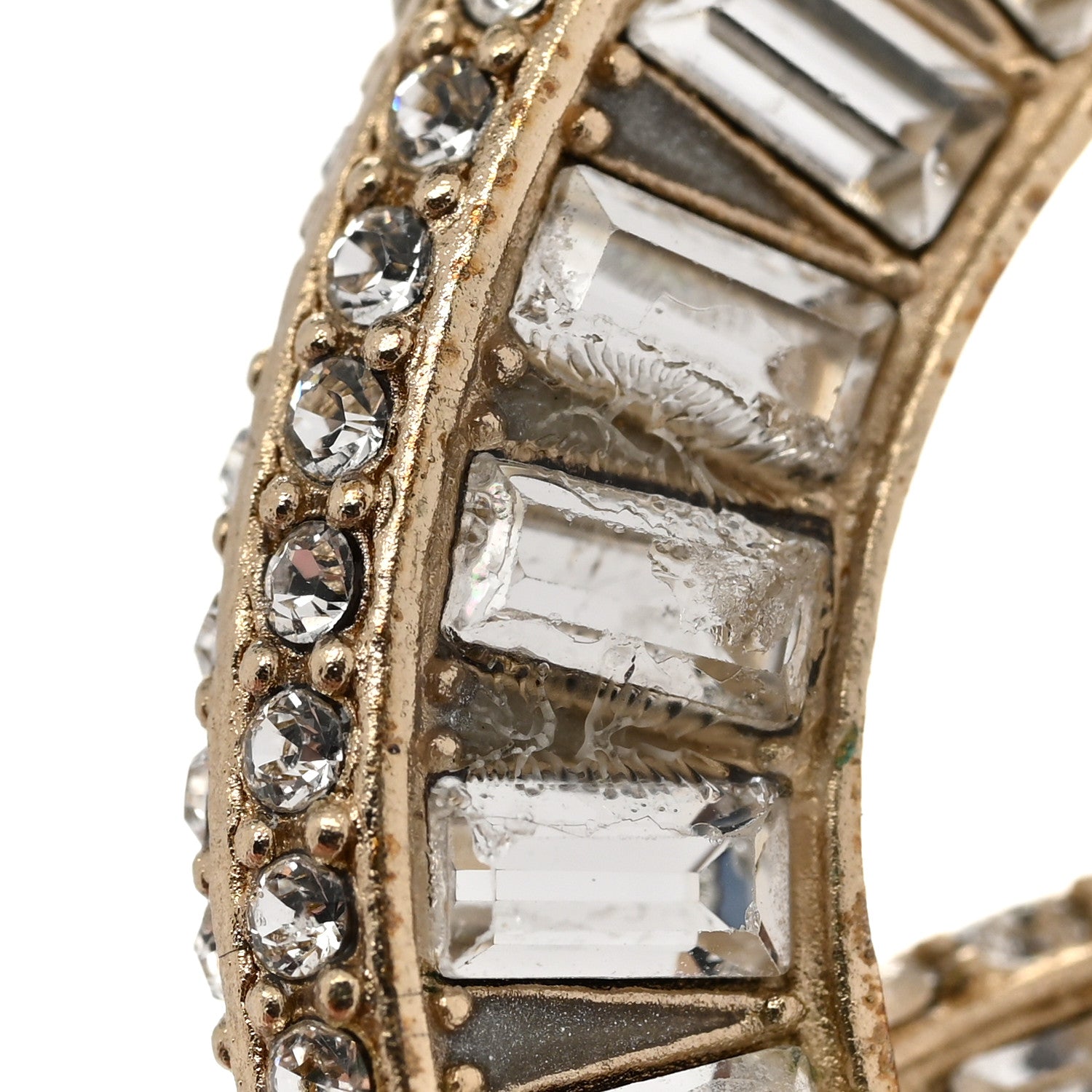 Chanel Baguette Crystal CC Brooch Gold 10 of 10