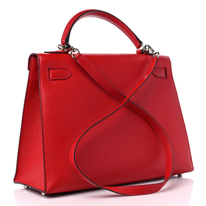 Hermes Epsom Kelly Sellier 32 Rouge Casaque 3 of 15