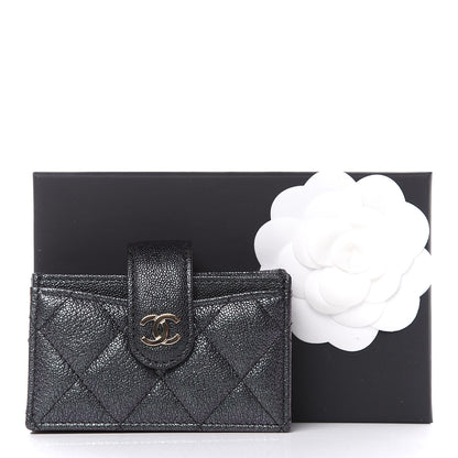 Chanel Iridescent Caviar Quilted Gusseted Card Holder Black 9 of 9
