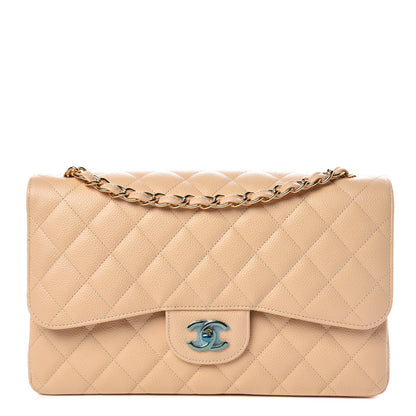 Chanel Caviar Quilted Jumbo Double Flap Beige Clair 1 of 11