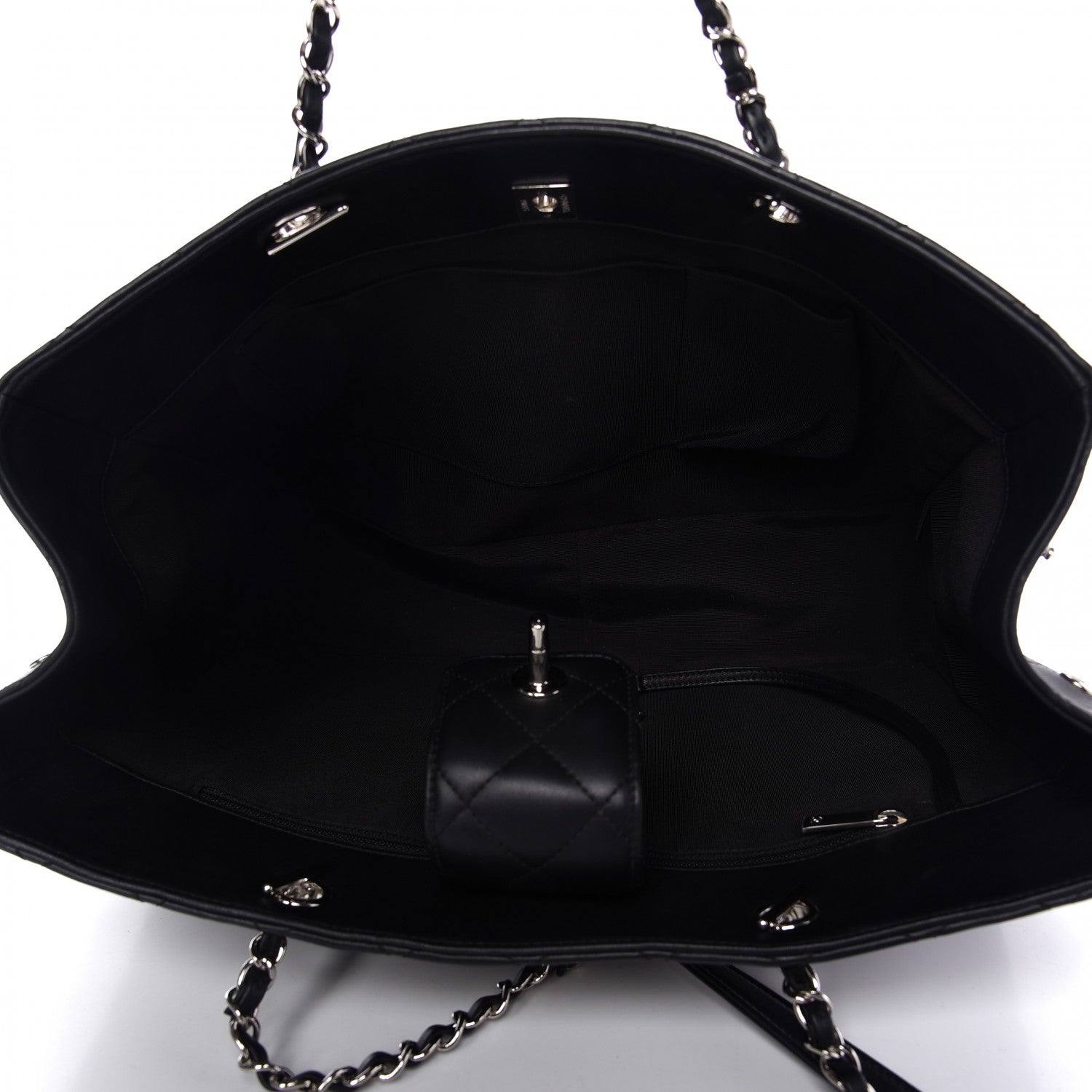 Chanel Calfskin Quilted Large CC Shopping Tote Black 8 of 19