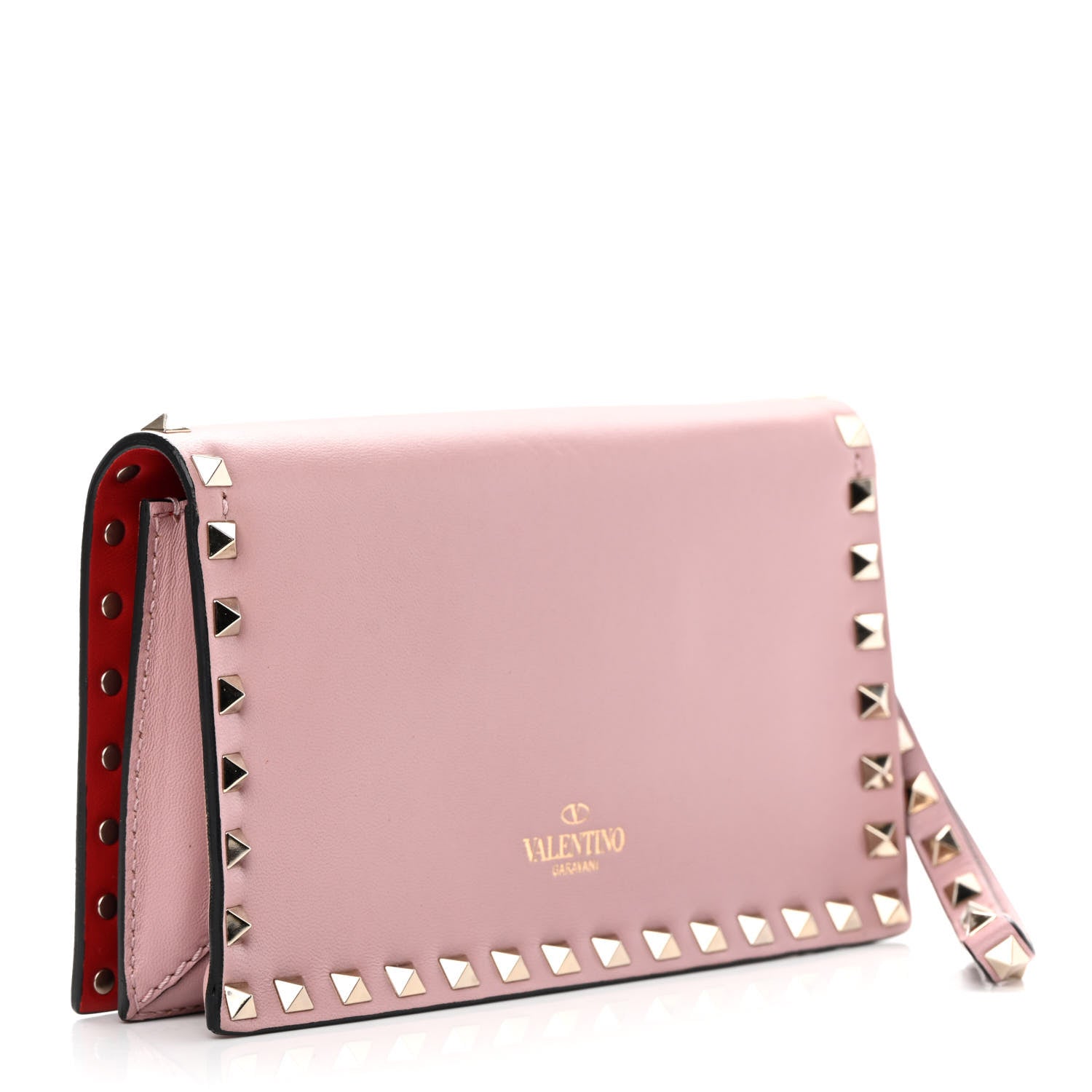 Valentino Garavani Nappa Small Rockstud Wristlet Clutch Poudre 3 of 10