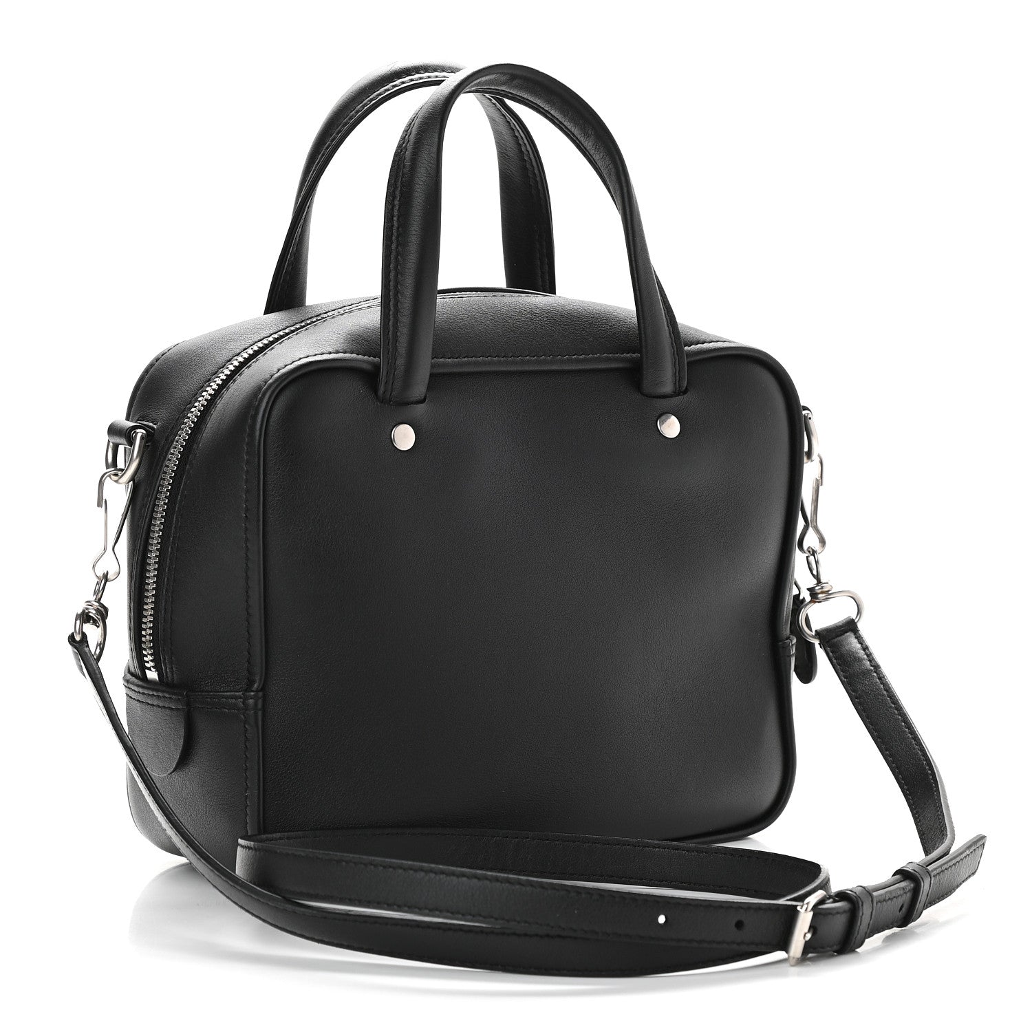 Balenciaga Shiny Day Calfskin XS Triangle Square Bag Black 2 of 8