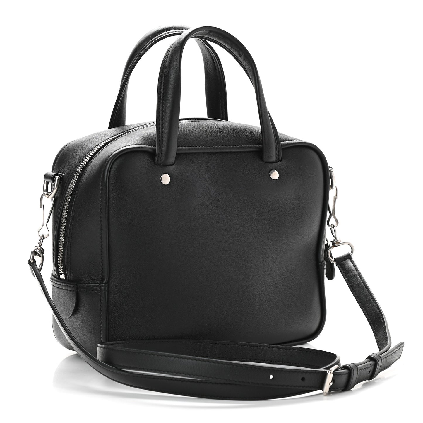 Shiny Day Calfskin XS Triangle Square Bag Black