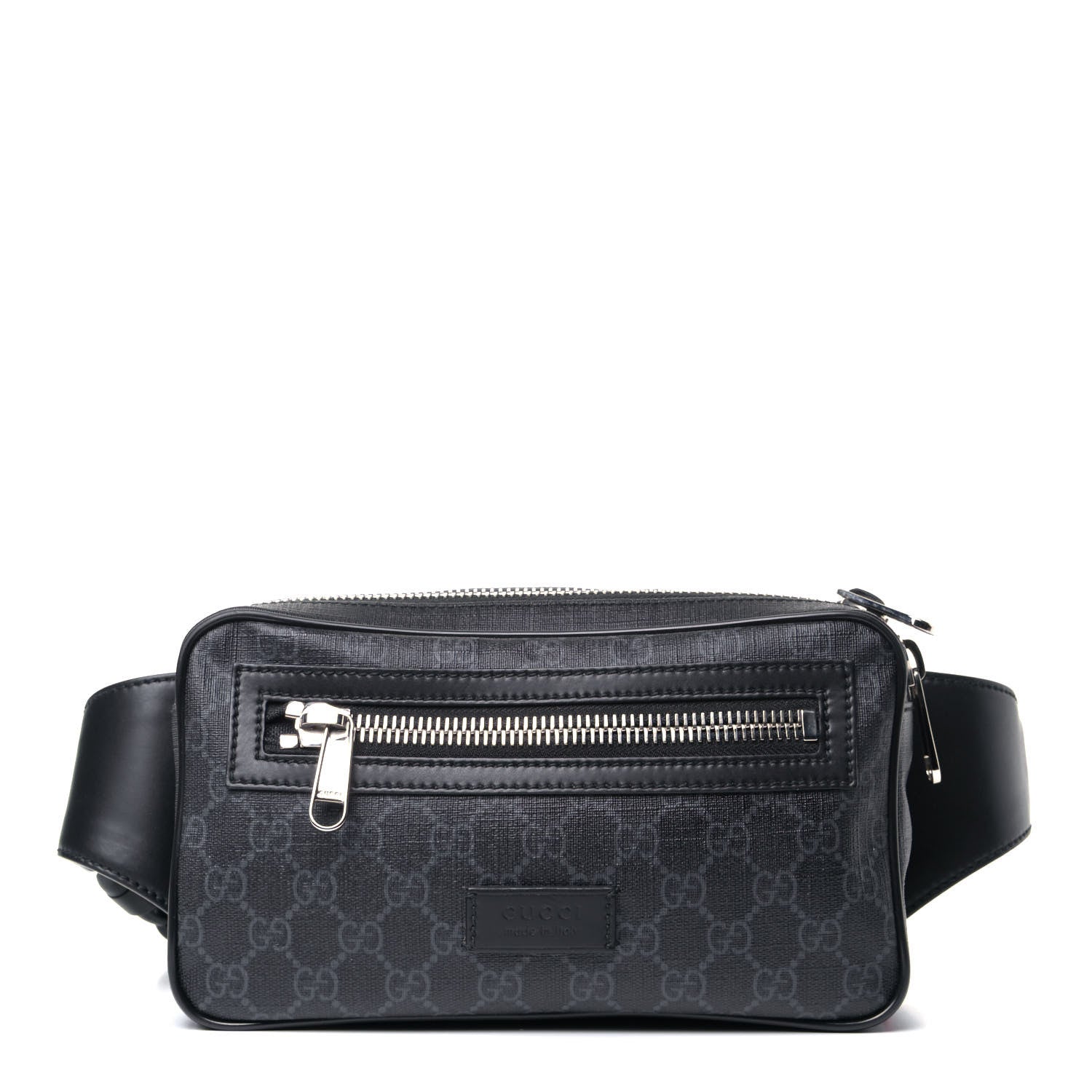 Gucci Soft GG Supreme Monogram Web Belt Bag Black Grey 1 of 5