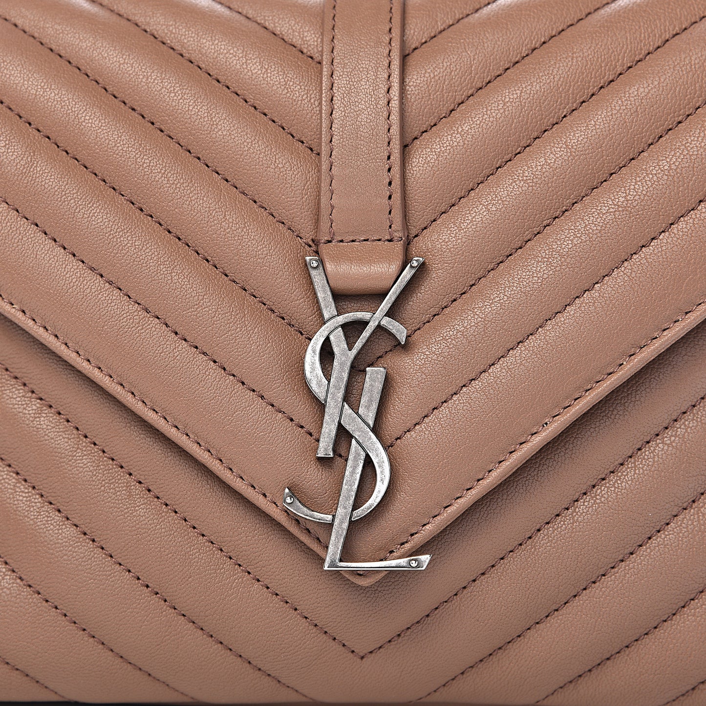 Sheepskin Matelasse Chevron Monogram Medium College Bag Fard