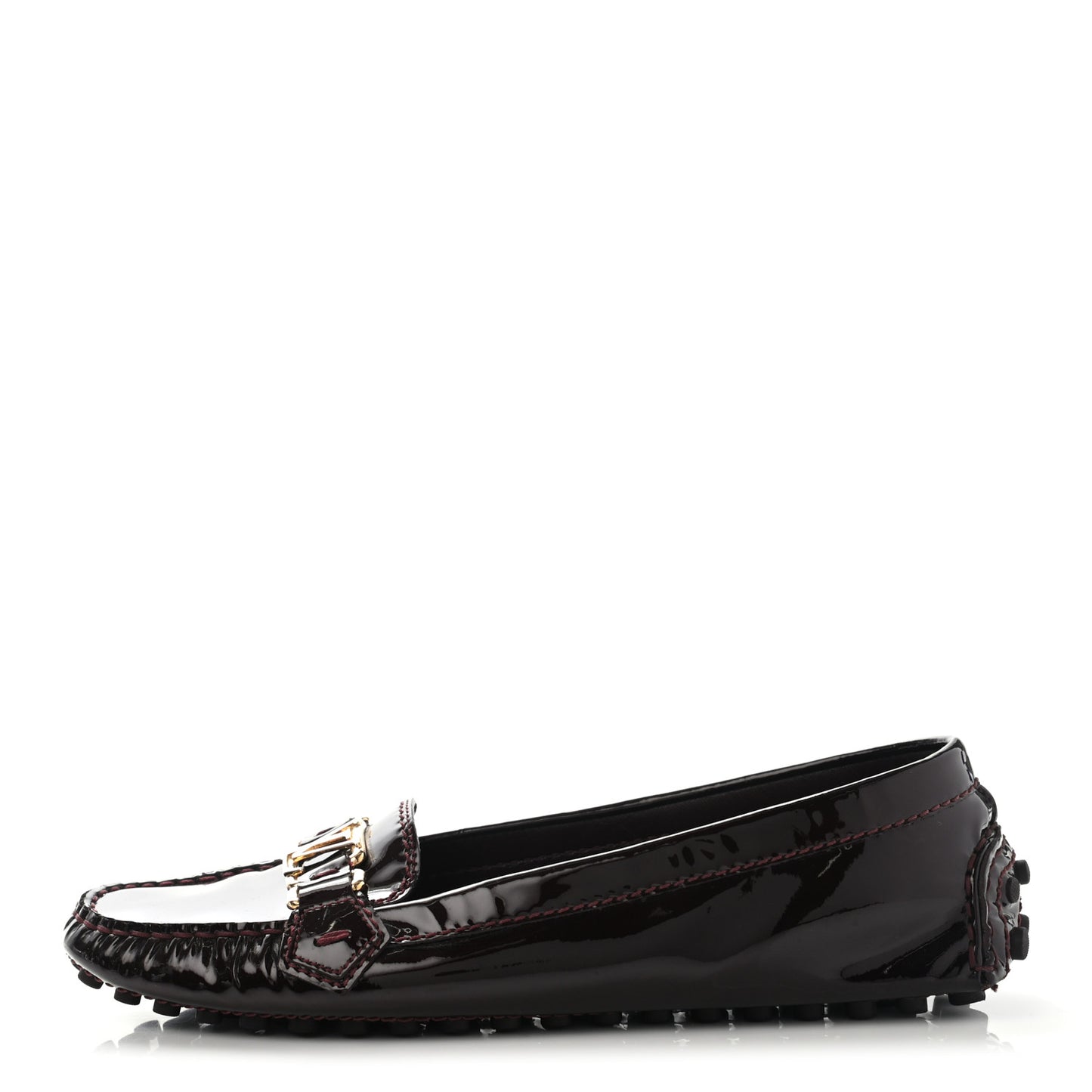 Patent Calfskin Oxford Loafers 39 Amarante