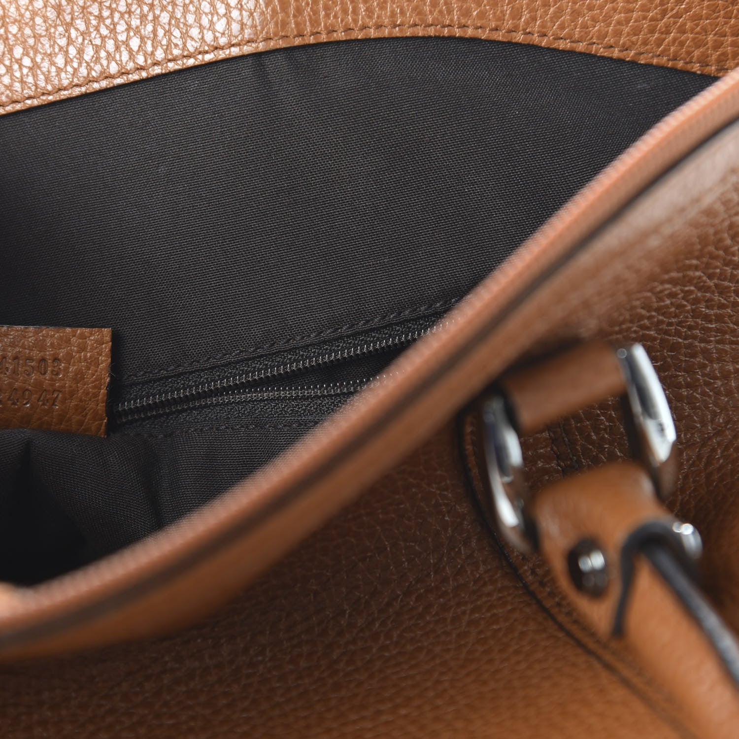 Gucci Pebbled Calfskin Medium GG Convertible Dome Satchel Brown 10 of 12