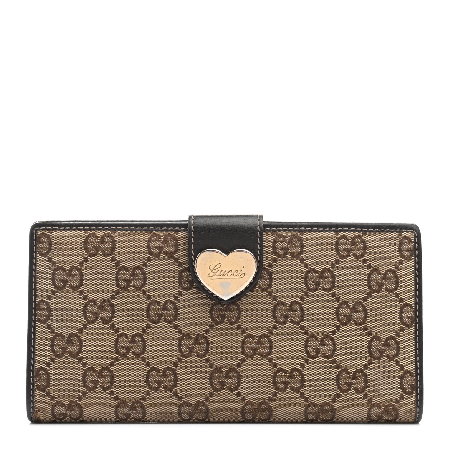 Monogram Heart Continental Wallet Dark Brown