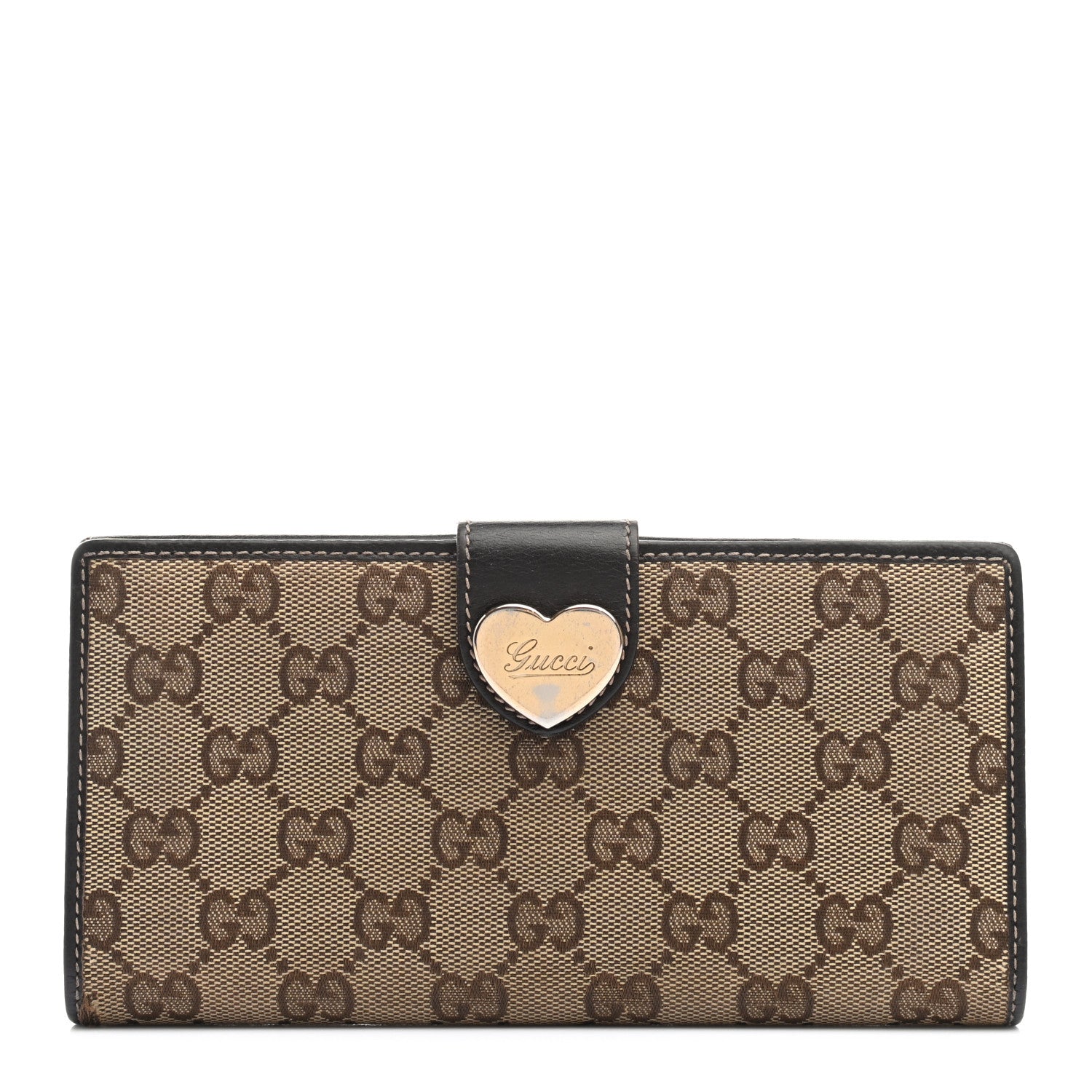 Gucci Monogram Heart Continental Wallet Dark Brown 1 of 14