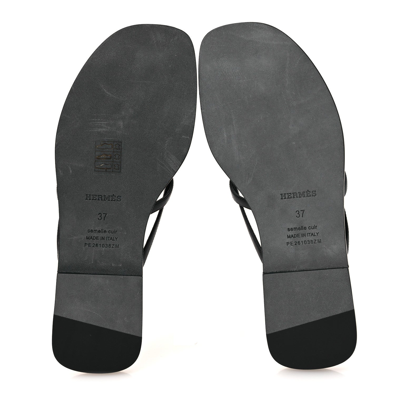 Hermes Calfskin Miss Sandals 37 Black 7 of 11