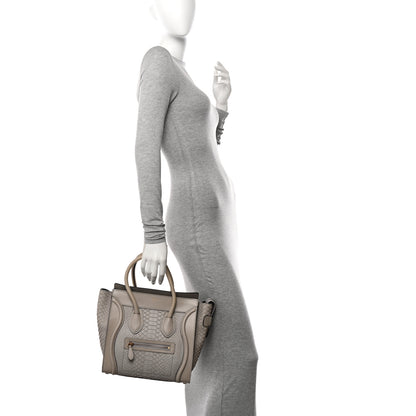 Celine Python Smooth Calfskin Micro Luggage Pearl 2 of 14