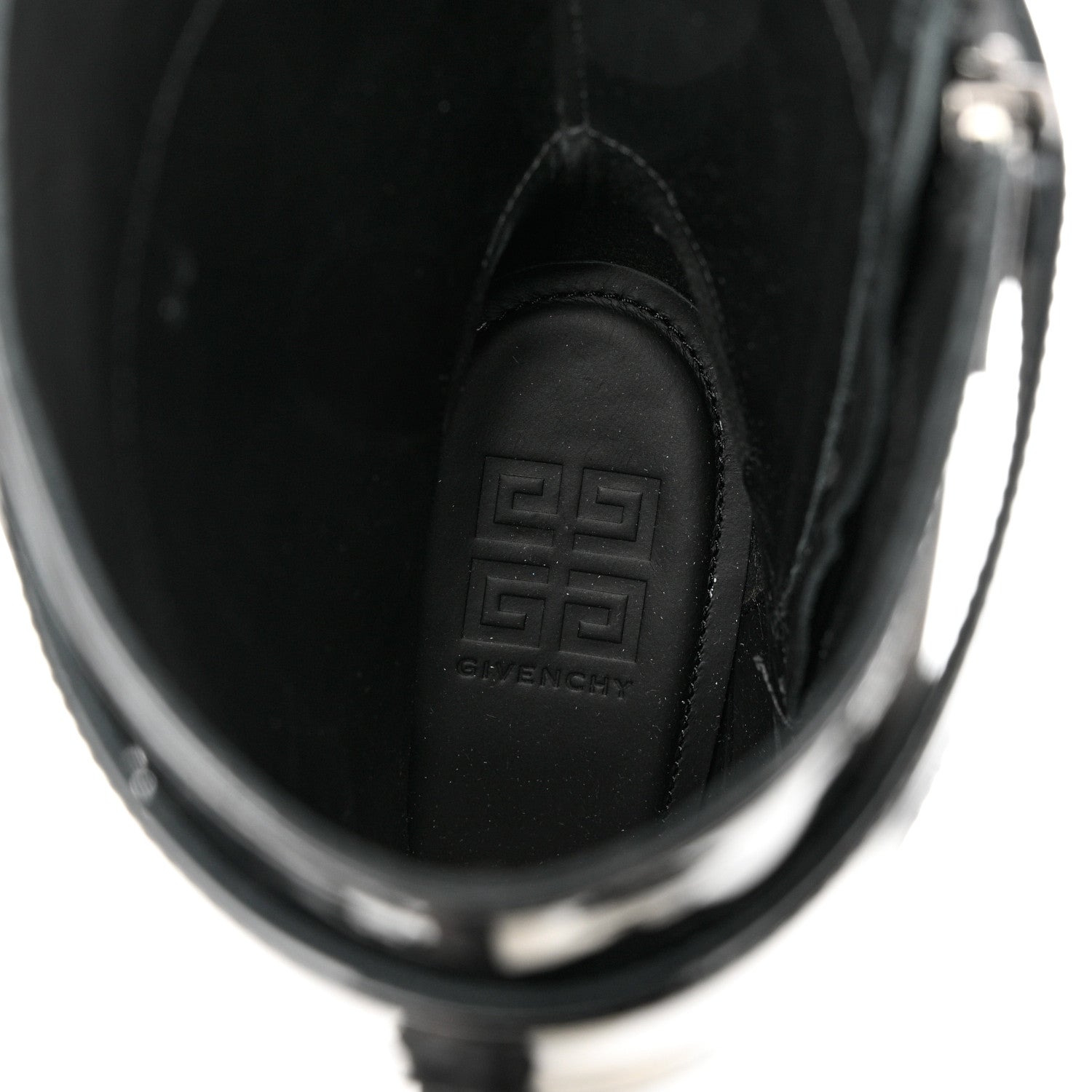 Givenchy Patent Shark Lock Biker Ankle Boots 38 Black 7 of 8