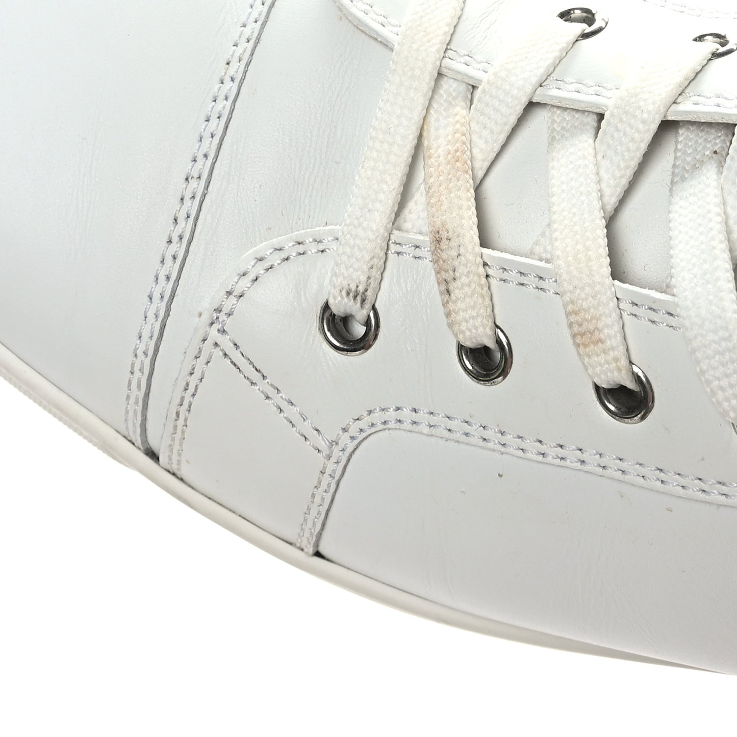 Calfskin Mens Louis Flat Sneakers 44.5 White
