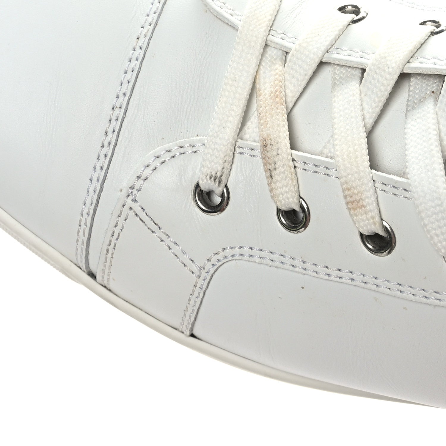 Christian Louboutin Calfskin Mens Louis Flat Sneakers 44.5 White 9 of 10