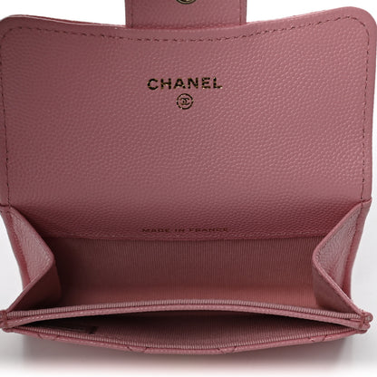 Chanel Caviar Quilted Flap Card Holder Wallet Light Pink 5 of 12