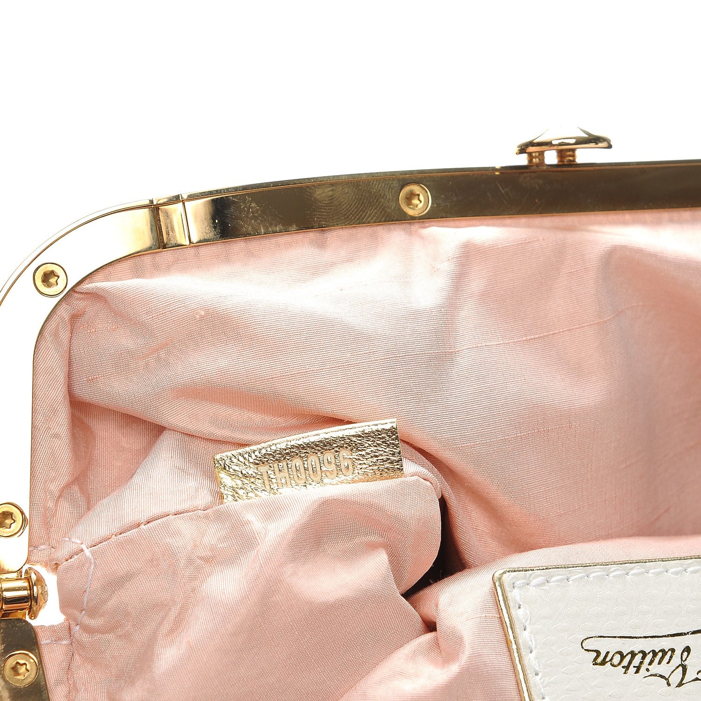 Satin Monogram Multicolor Aumoniere Clutch White