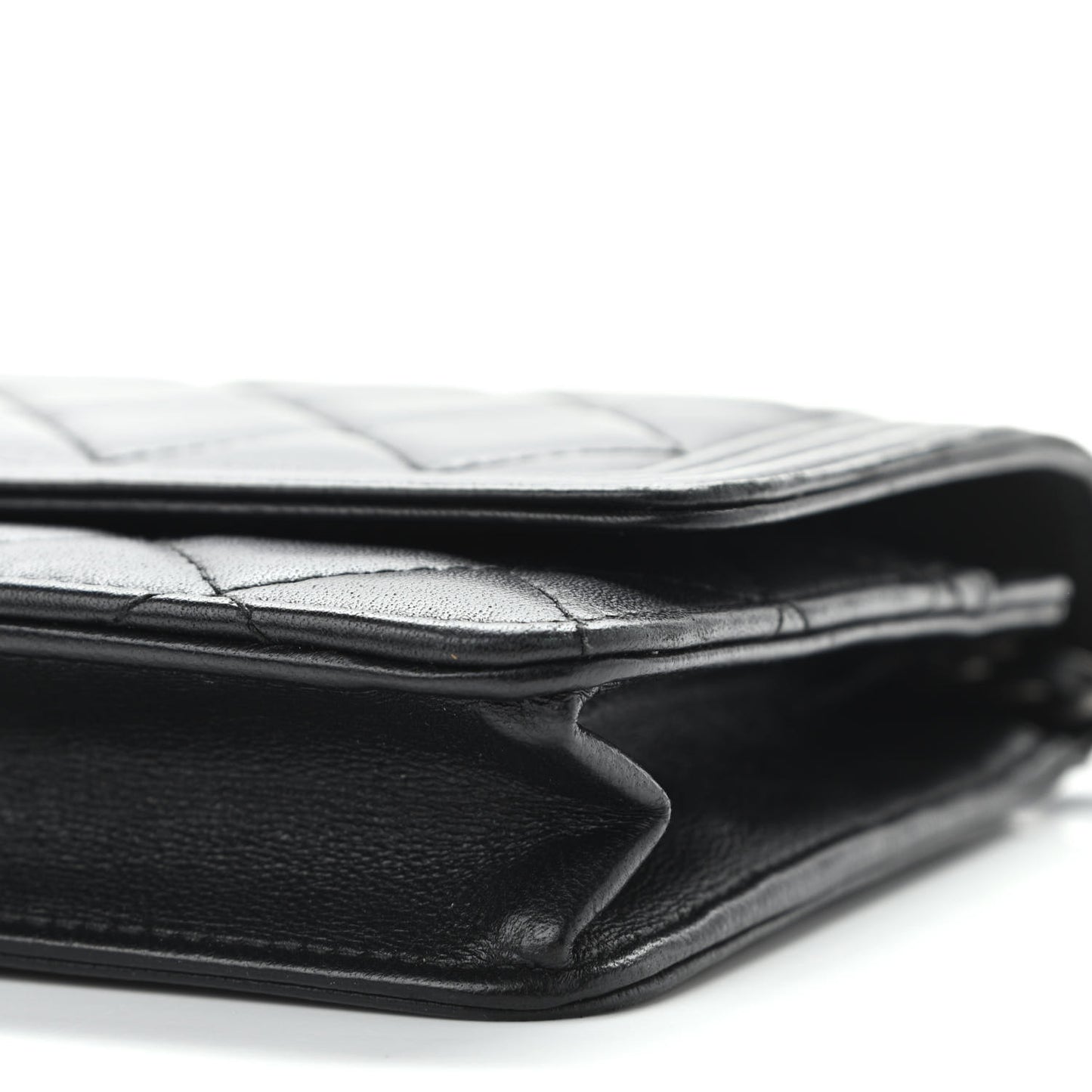 Lambskin Quilted Boy Wallet On Chain WOC Black