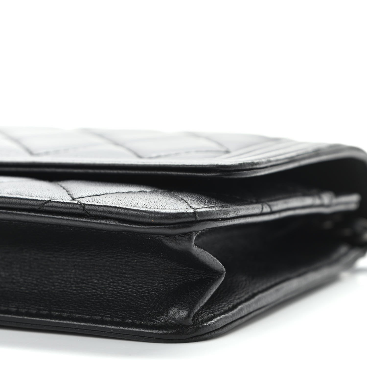 Chanel Lambskin Quilted Boy Wallet On Chain WOC Black 10 of 11
