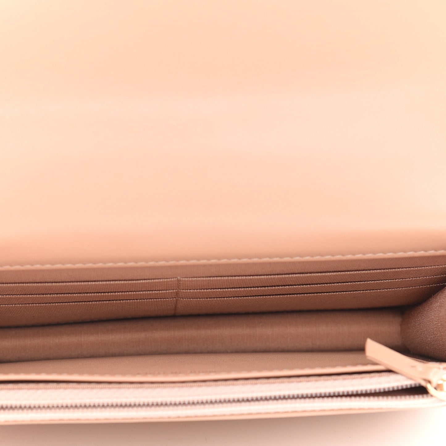 Calfskin Quilted Perfect Fit Wallet On Chain WOC Beige