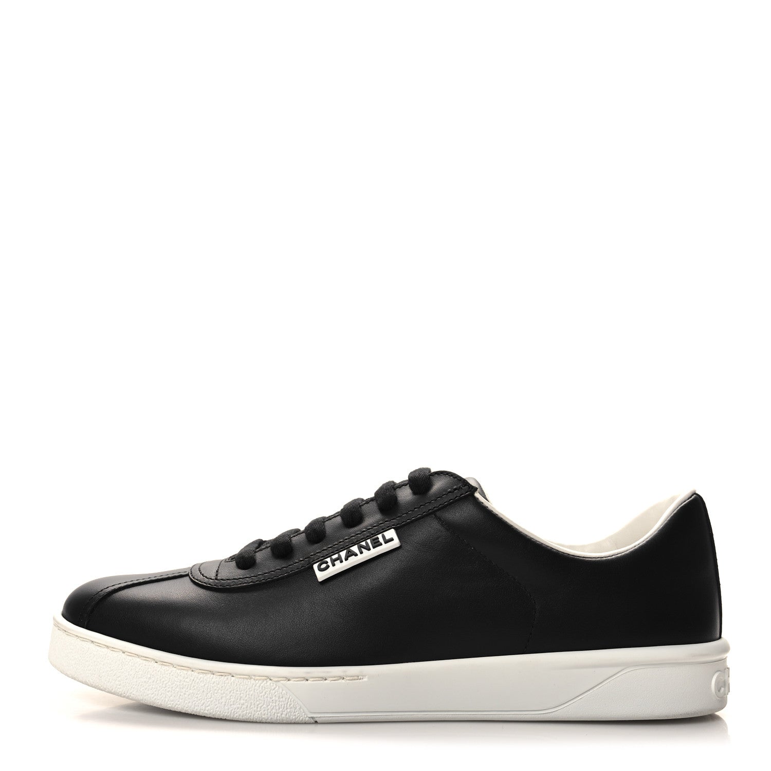 Chanel Calfskin CC Womens Sneakers 39 Black 1 of 8