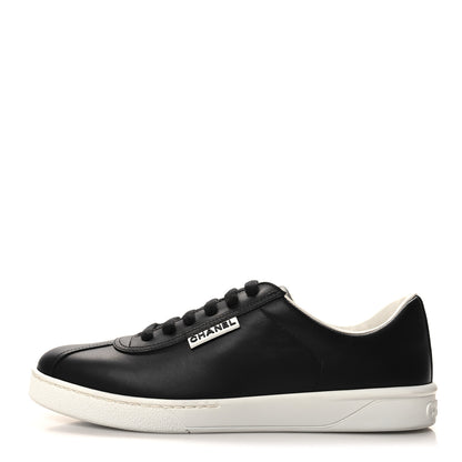 Chanel Calfskin CC Womens Sneakers 39 Black 1 of 8