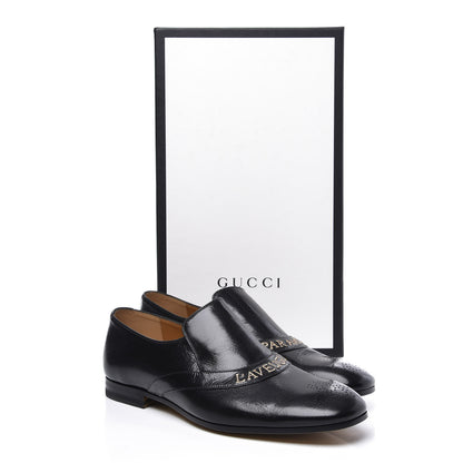 Gucci Goatskin L'Aveugle Par Amour Mens Donnie Loafers 7.5 Black 11 of 11