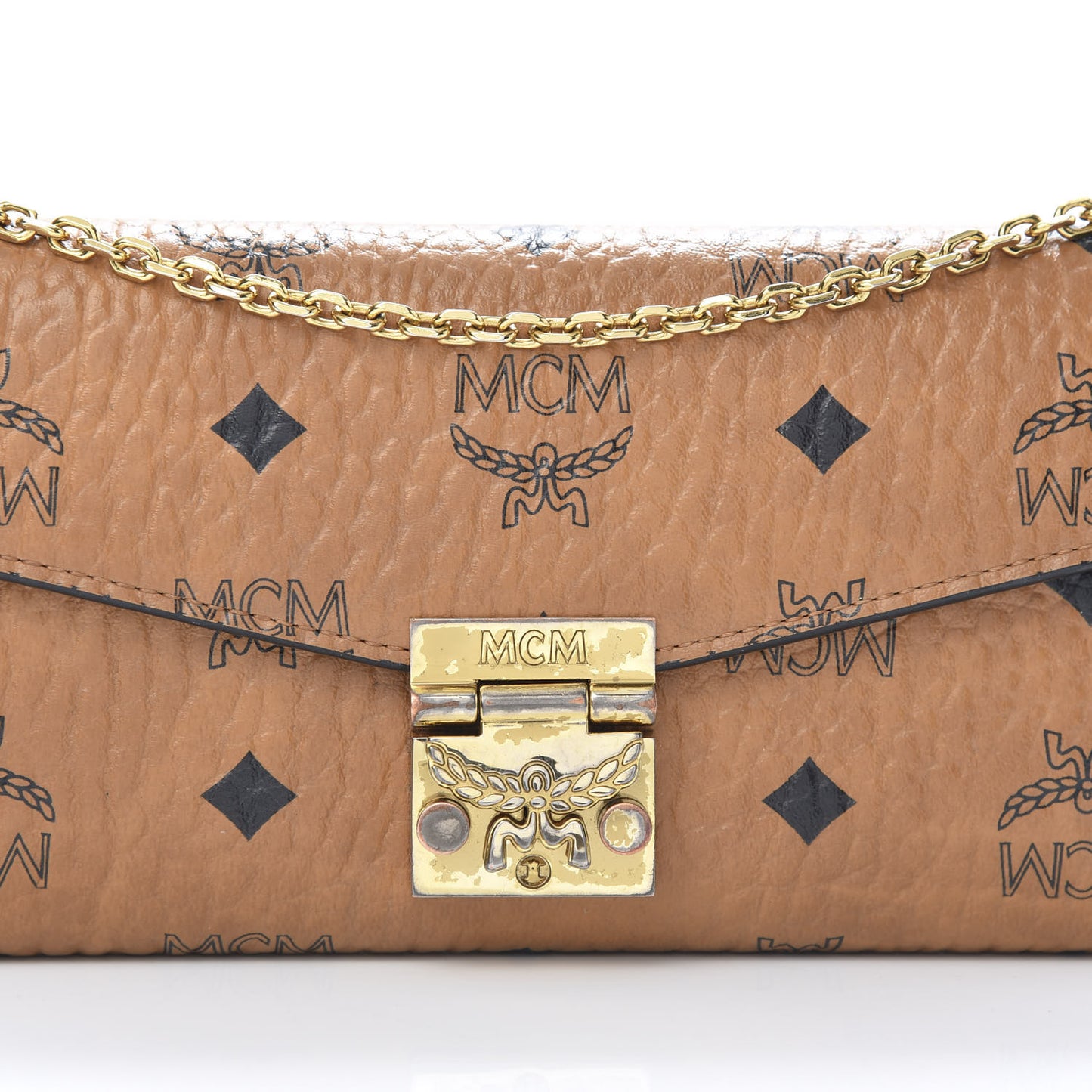 Visetos Large Patricia Wallet On Chain Cognac