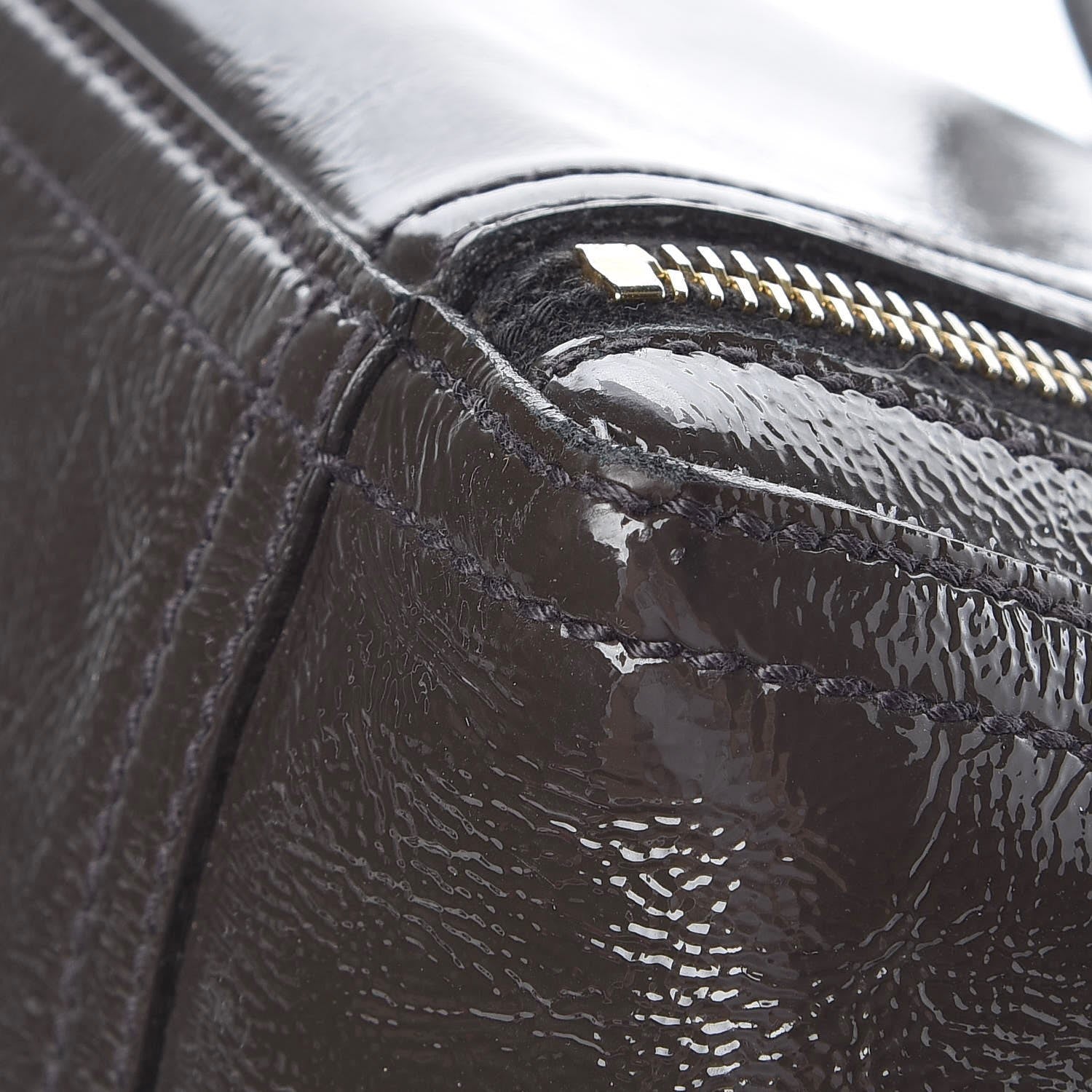 Saint Laurent Patent Medium Downtown Tote Grey 8 of 17