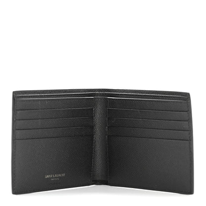 Saint Laurent Grain De Poudre Monogram Monochrome East West Cassandre Bifold Wallet Black 9 of 18
