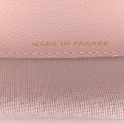 Chanel Caviar Quilted Flap Card Holder Wallet Light Pink 5 of 9