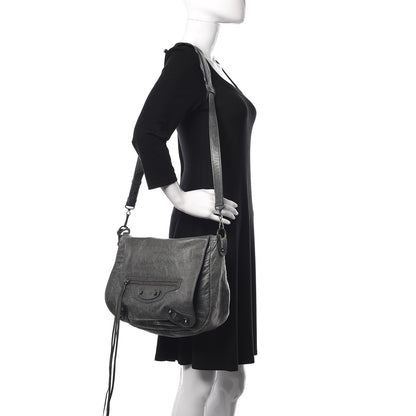 Balenciaga Agneau Classic Hardware Folk Messenger Anthracite 2 of 9