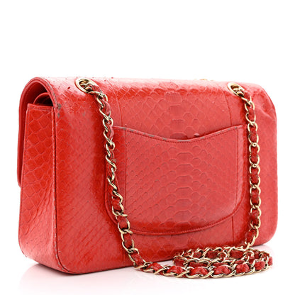 Chanel Snakeskin Medium Double Flap Red 3 of 17