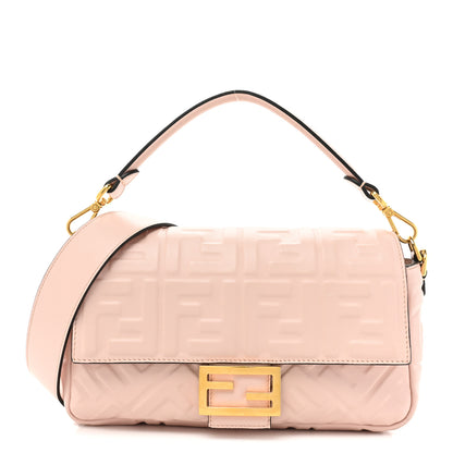 Fendi Nappa FF 1974 Embossed Baguette Rosa Quarzo 1 of 14