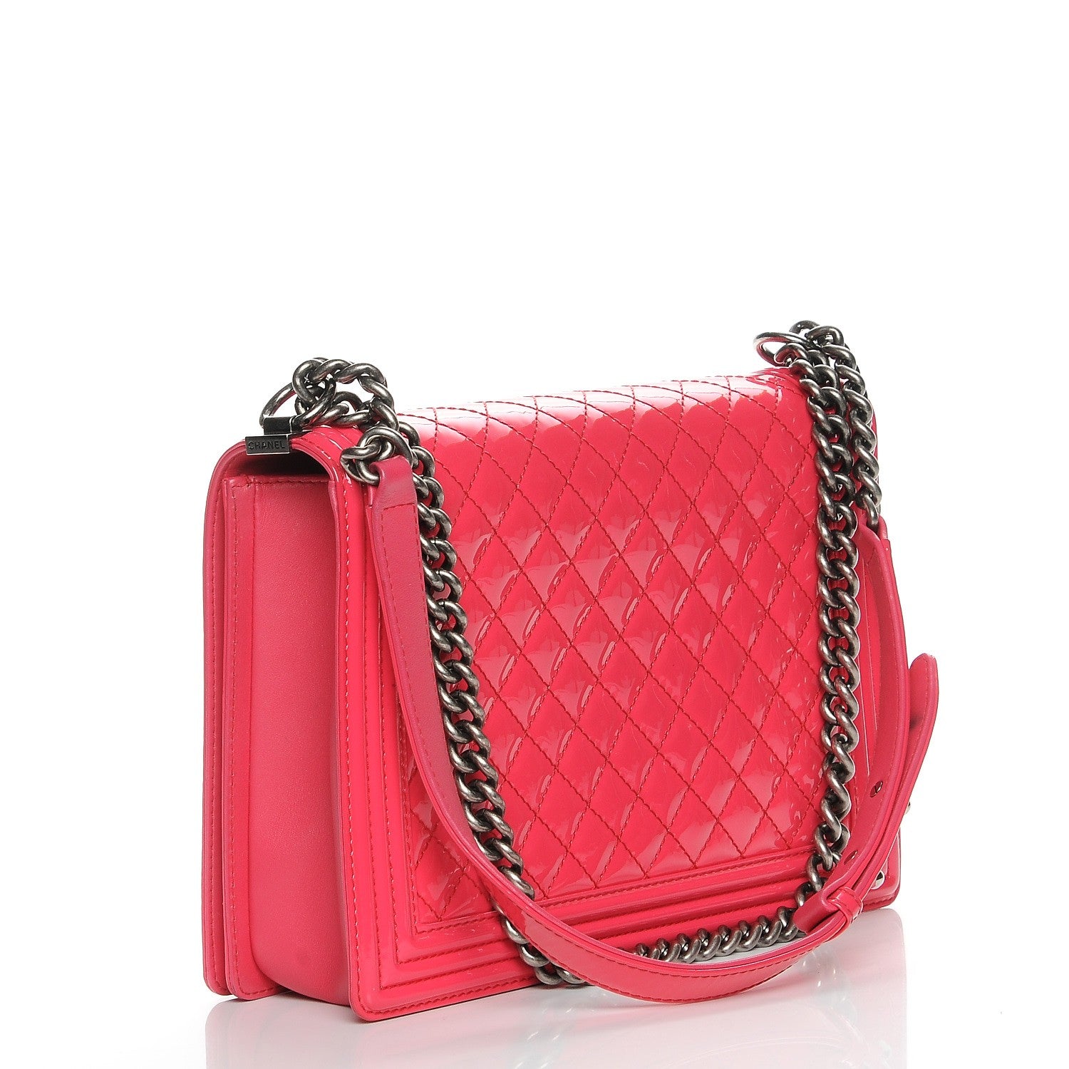 Chanel Patent Quilted Large Boy Flap Pink 3 of 9