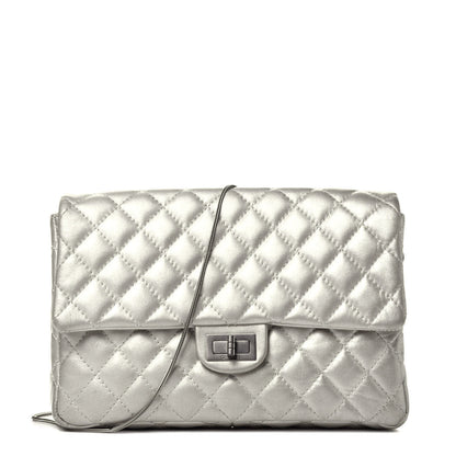 Chanel Metallic Lambskin Quilted Snake Chain 2.55 Reissue Flap Silver 1 of 13