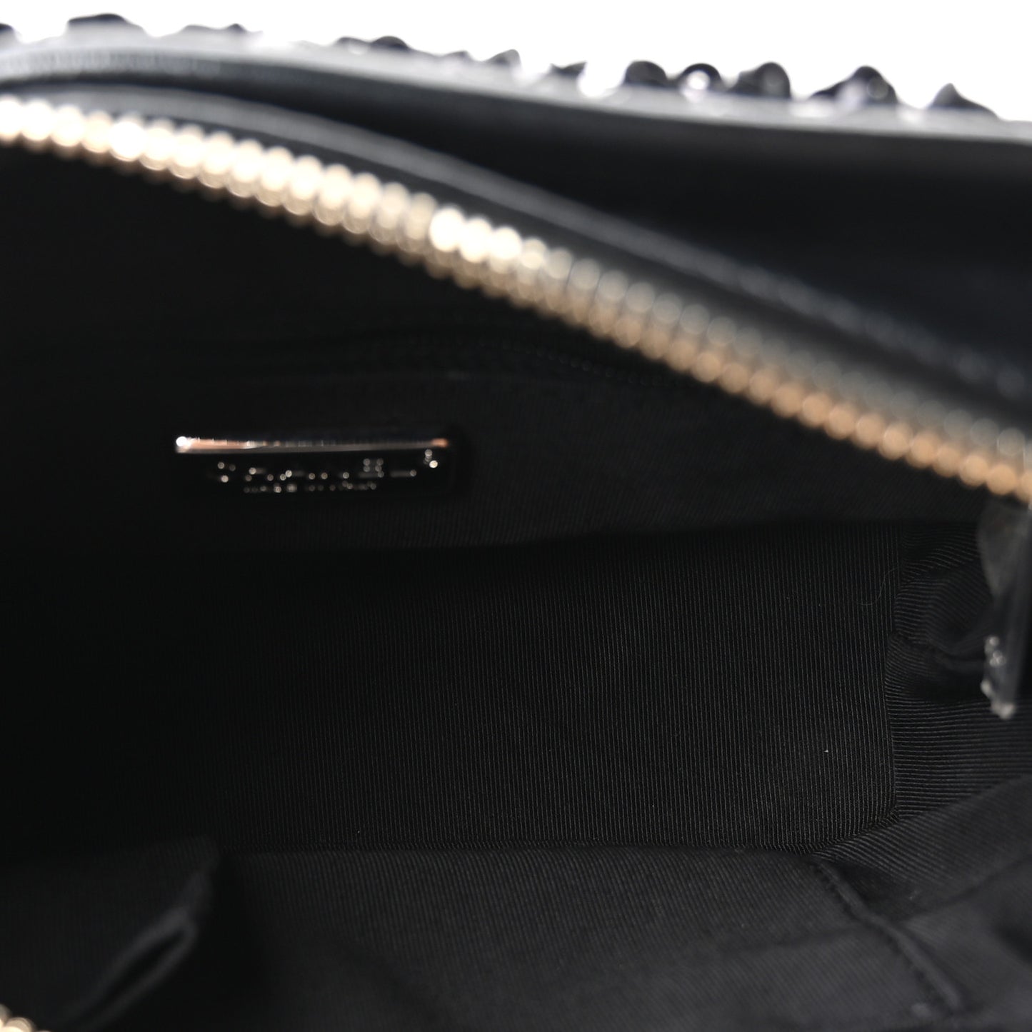 Sequin Calfskin Small Gabrielle Hobo Black Silver