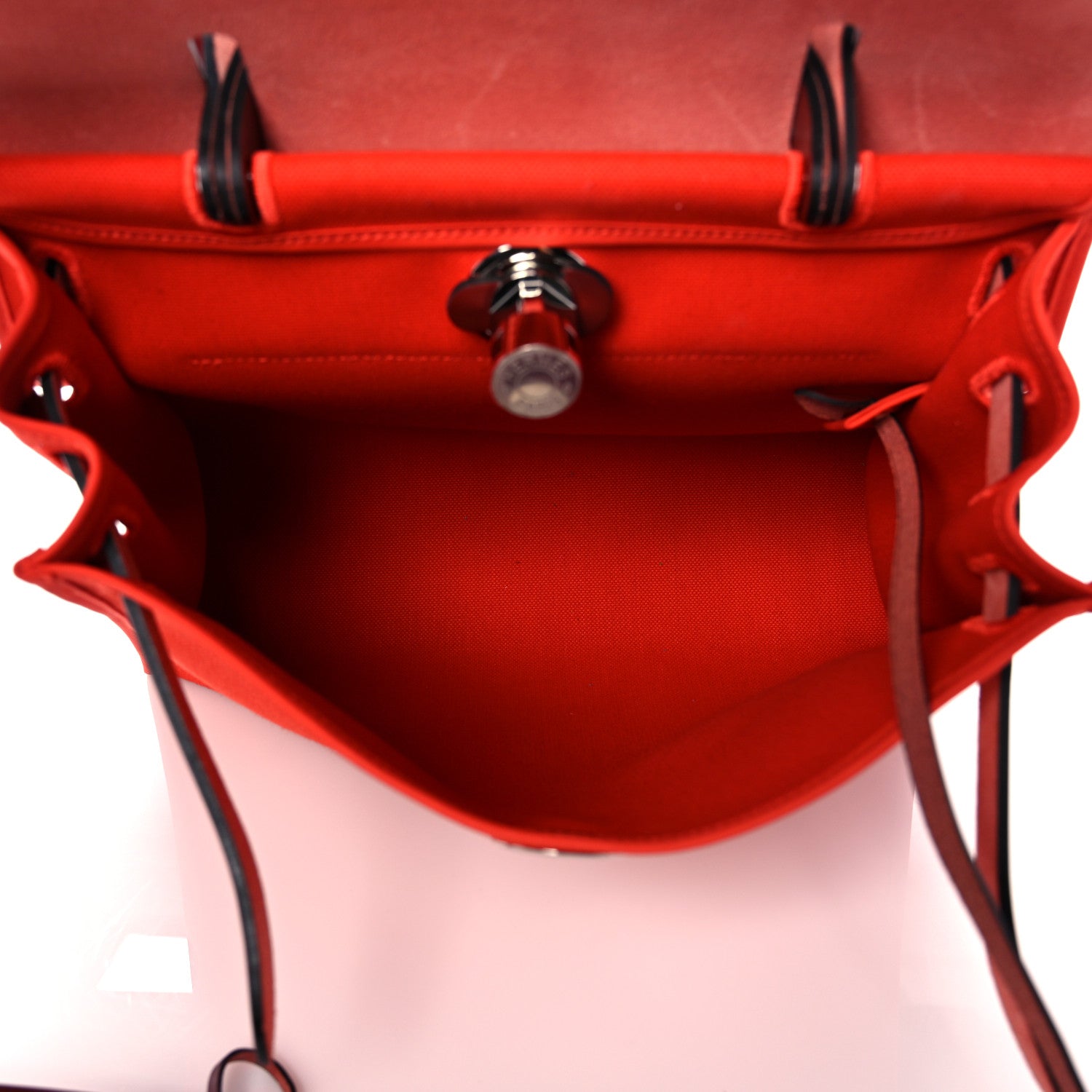 Hermes Vache Hunter Toile Herbag Zip 31 PM Capucine Rouge H 4 of 14