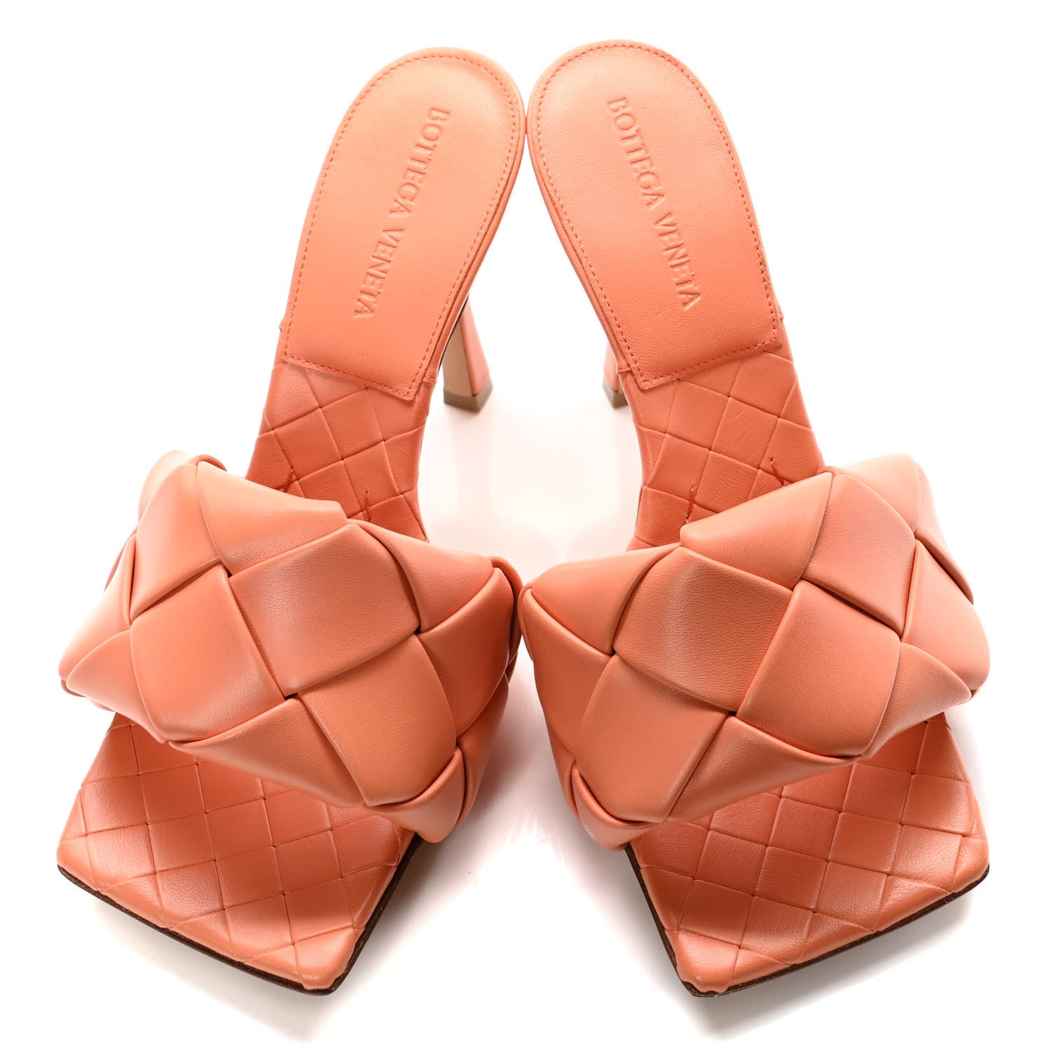 Bottega Veneta Nappa Maxi Intrecciato Lido Mule Sandals 37 Papaya 13 of 27