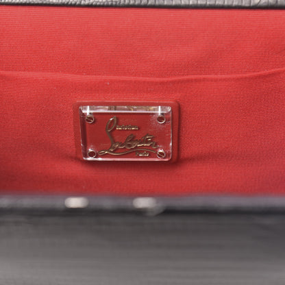 Christian Louboutin Calfskin Lizard Embossed Clutch Black 6 of 9