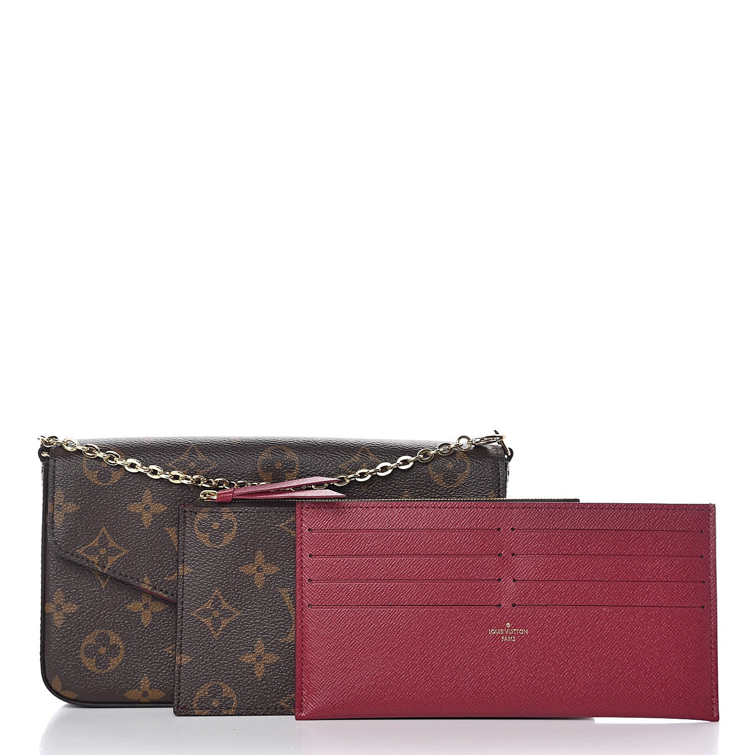Louis Vuitton Monogram Pochette Felicie Chain Wallet Fuchsia 3 of 12
