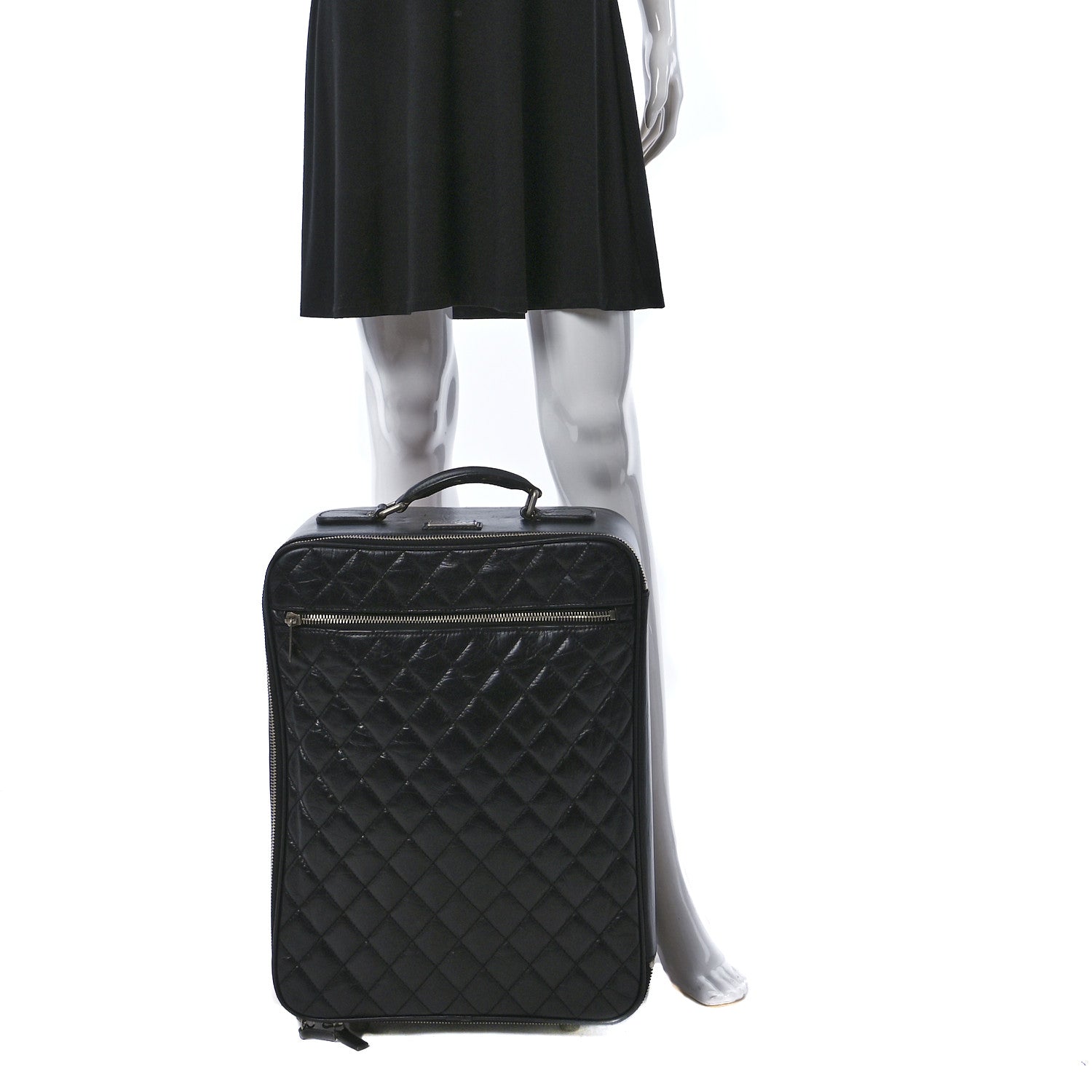 Chanel Aged Calfskin Quilted Case Trolley Black 3 of 16
