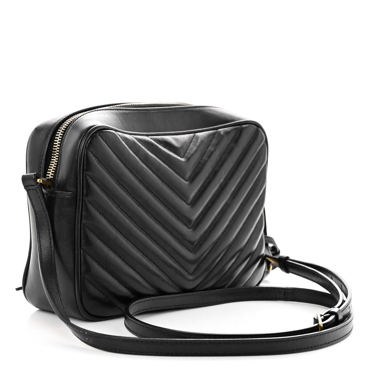 Calfskin Matelasse Monogram Lou Camera Bag Black