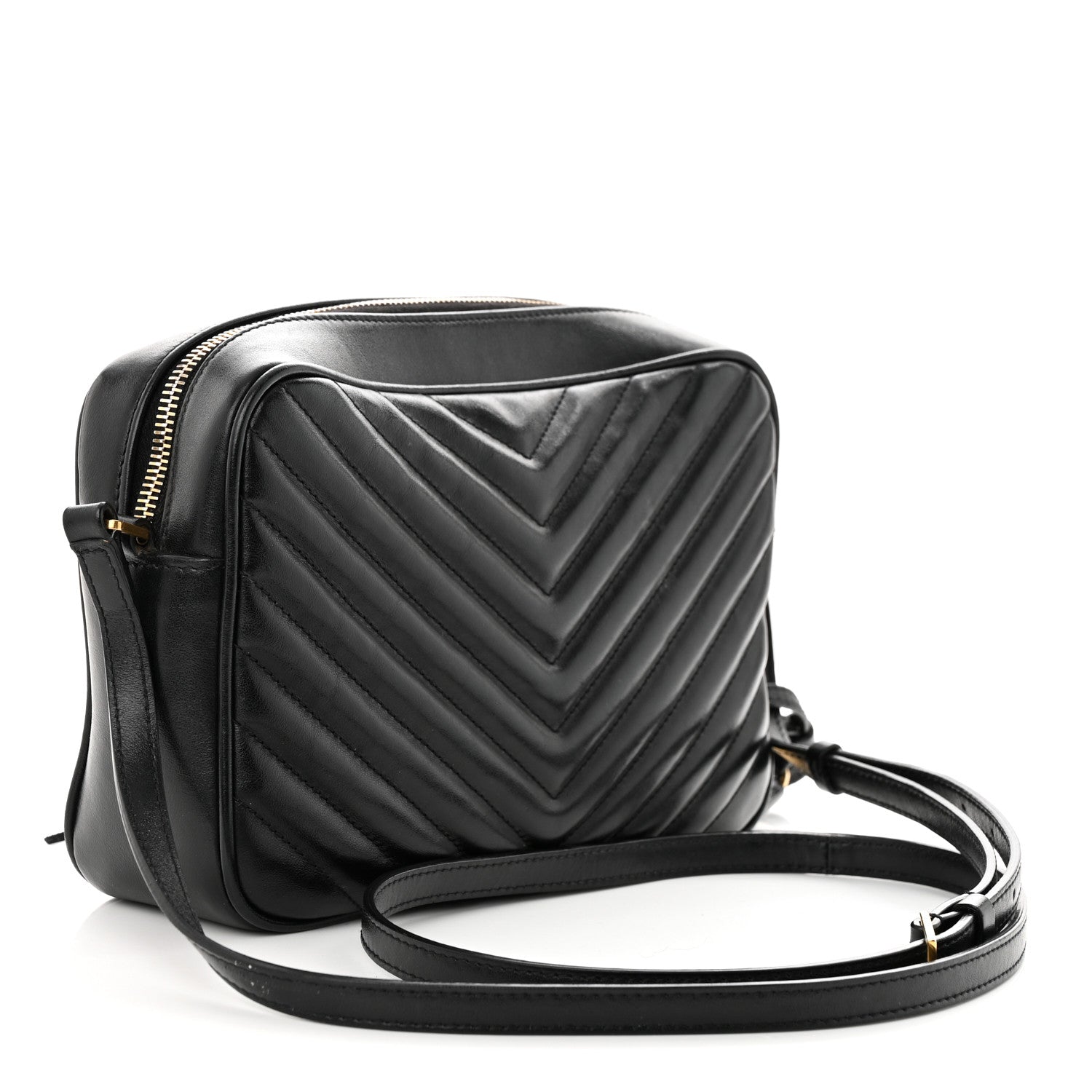 Saint Laurent Calfskin Matelasse Monogram Lou Camera Bag Black 3 of 12