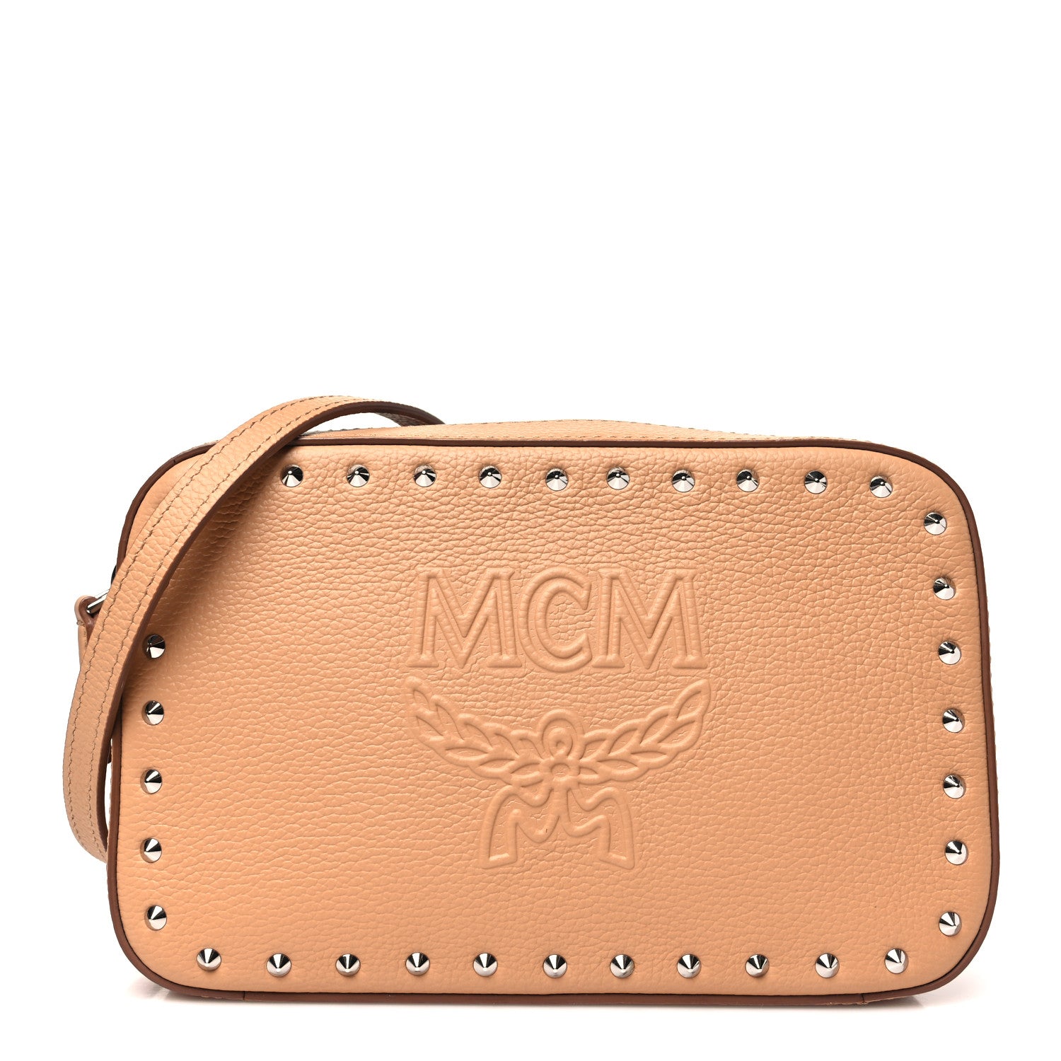 MCM Calfskin Chanswell Studded Camera Bag Beige 1 of 10